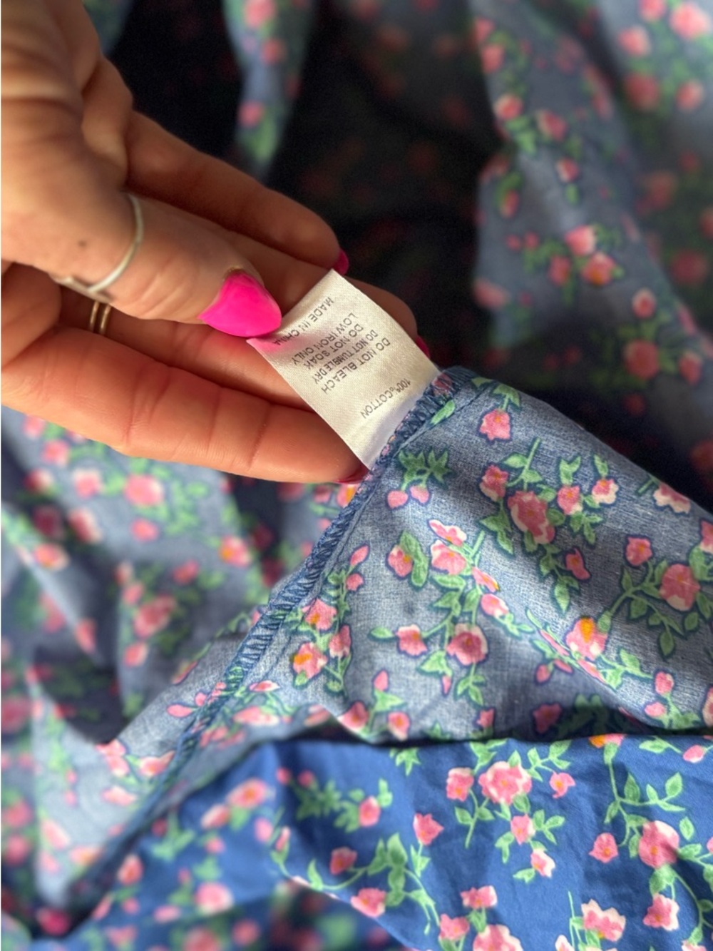 Ivy City Co Vintage Inspired Blue Floral Zip-Back Button Dress Pink Blossoms 16W - Picture 12 of 13